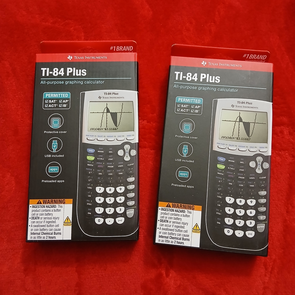 New In Box 2 Texas Instruments TI-84 Plus Graphing Calculator.